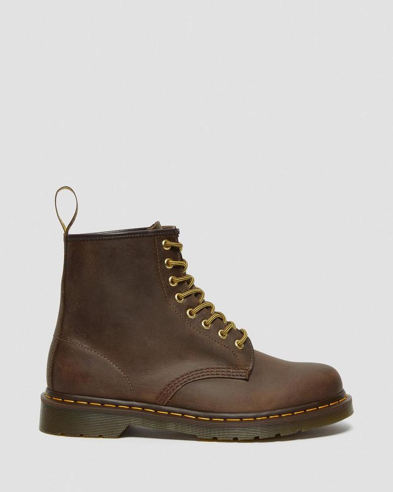 Dr Martens 1460 Crazy Horse Læder Snørestøvler Dame Brune | DK 155FDN